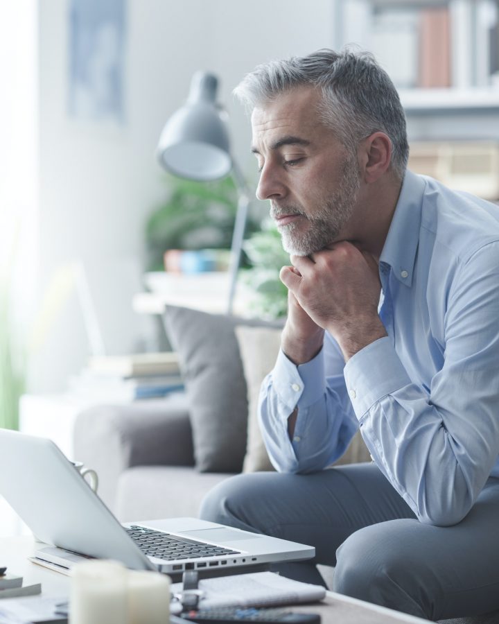 Businessman working at home